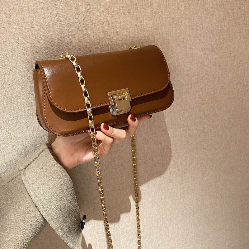 Textured Small Bag Women All-match Chain Shoulder Bag - Mubimart