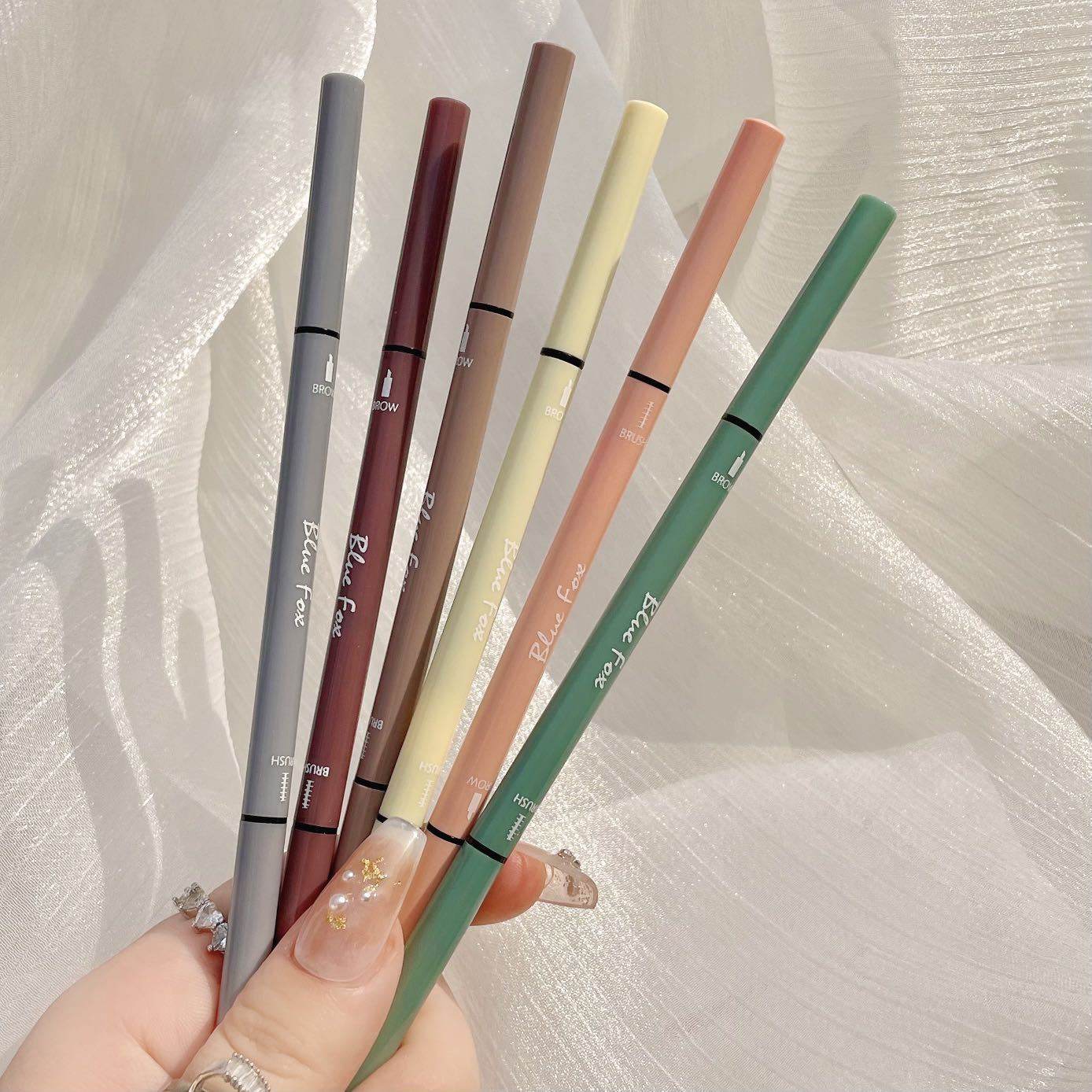 Ultra-fine Double-headed Eyeliner Eyebrow Pencil Rotatable - Mubimart