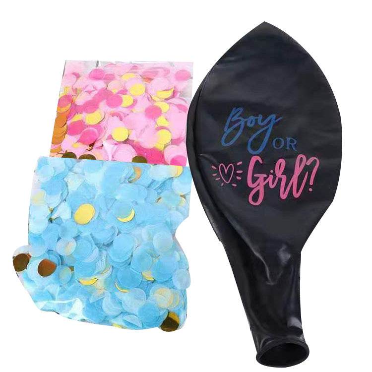 1pc 36inch Boy Or Girl Balloon Gender Reveal Party Black Latex - Mubimart