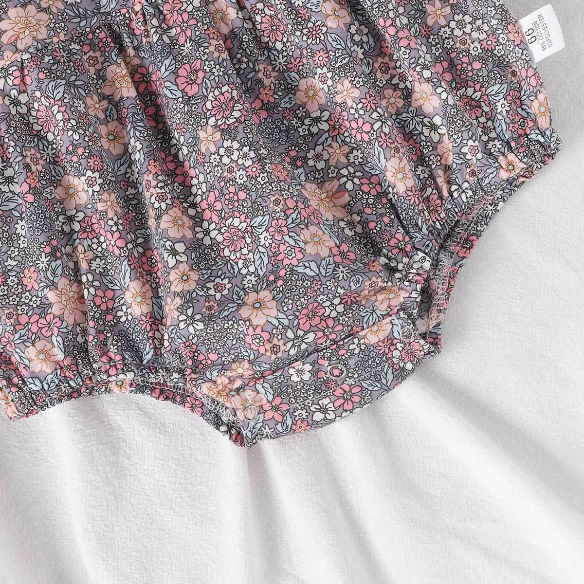 2-Piece Set Of Ruffles And Headband Jumpsuit With Ruffle Sleeves Printed Floral Baby Girl Summer Dress - Mubimart