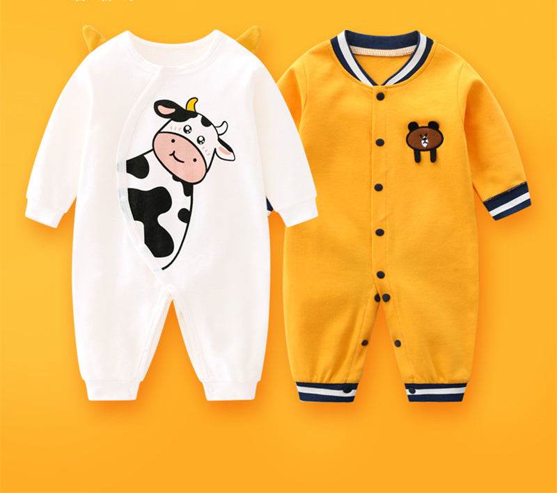 2-piece Newborn Baby Summer Baby Romper Long-sleeved Romper Newborn Baby Jumpsuit - Mubimart