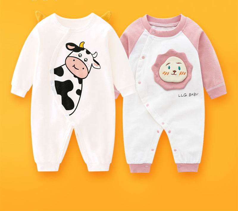 2-piece Newborn Baby Summer Baby Romper Long-sleeved Romper Newborn Baby Jumpsuit - Mubimart