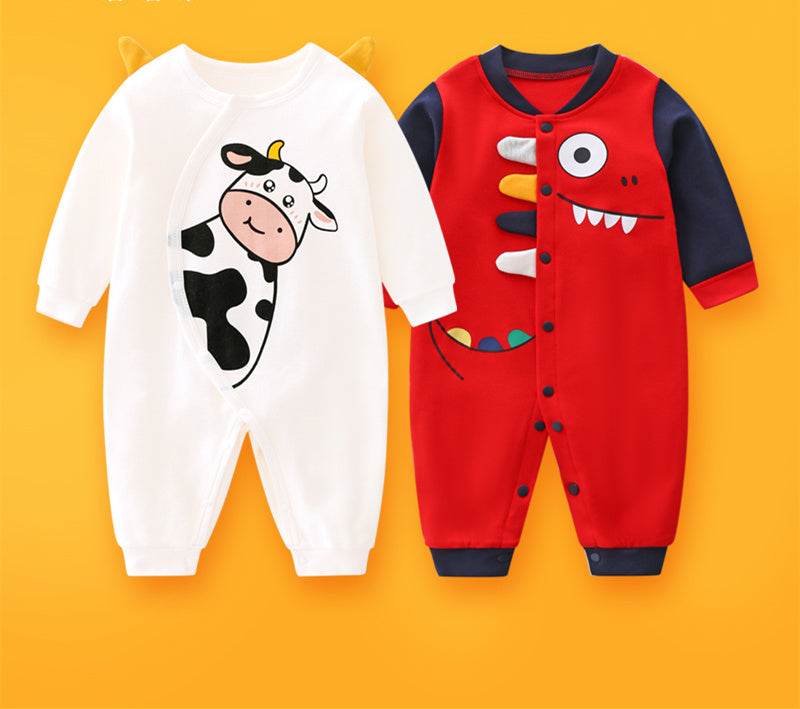 2-piece Newborn Baby Summer Baby Romper Long-sleeved Romper Newborn Baby Jumpsuit - Mubimart