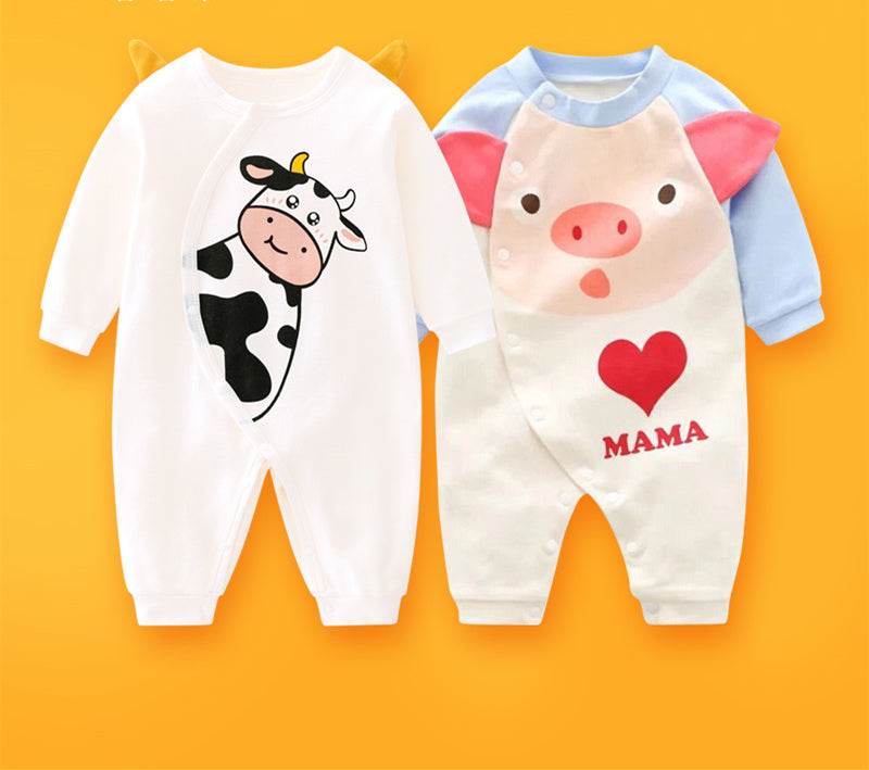 2-piece Newborn Baby Summer Baby Romper Long-sleeved Romper Newborn Baby Jumpsuit - Mubimart