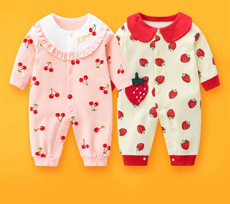 2-piece Newborn Baby Summer Baby Romper Long-sleeved Romper Newborn Baby Jumpsuit - Mubimart
