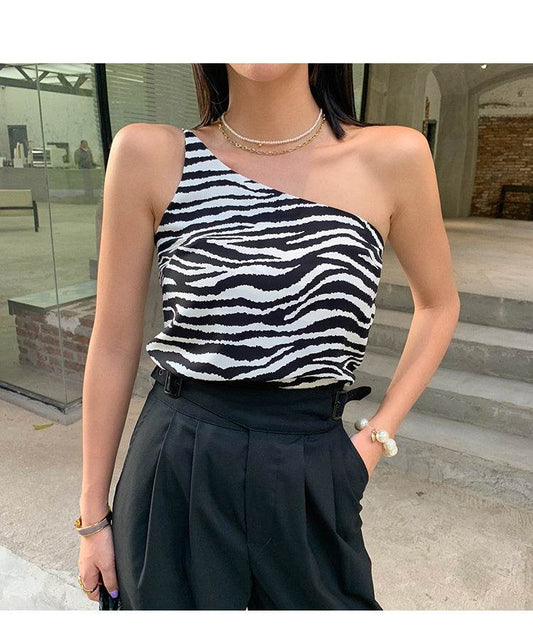 One-shoulder camisole - Mubimart