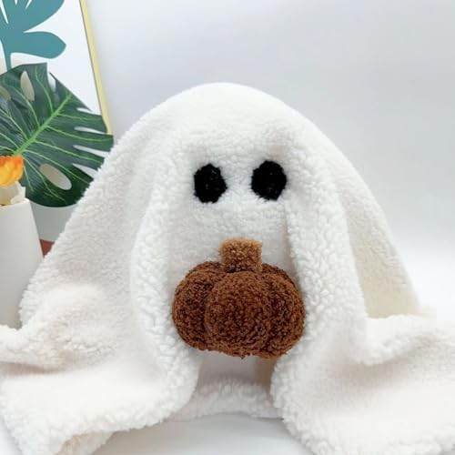 2023 Gus The Ghost With Pumpkin Pillow, Ghost Pillow With Pumpkin Plush For Halloween Decor, Ghost Shaped Pillow Halloween Christmas Thanksgiving Gift For Kids Boys Girls - Mubimart