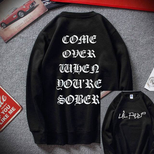 Cool Men Hip Hop Streetwear Top Cotton Fleece Sweatshirt - Mubimart
