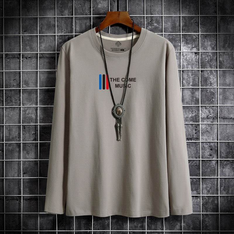 Loose round neck young men's top and bottoming shirt - Mubimart