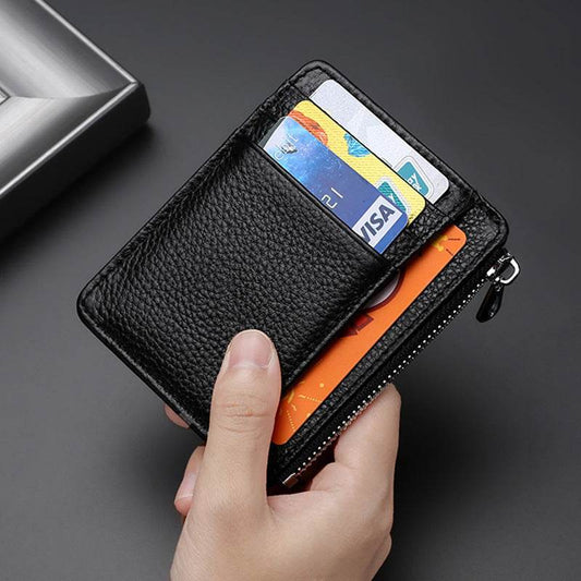 Leather Card Holder First Layer Cowhide Card Holder - Mubimart