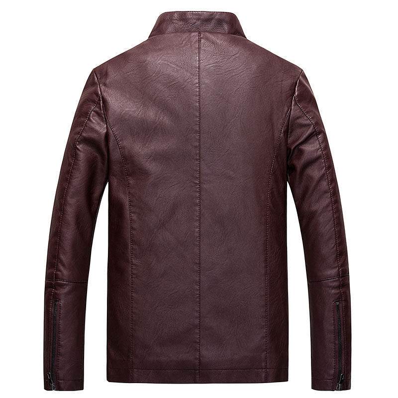 Men's leather PU leather jacket - Mubimart