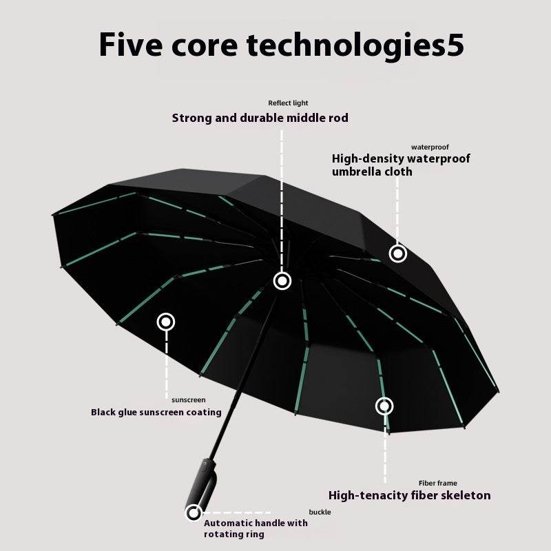 84 Bone Ring Buckle Umbrella Automatic Sun Shade UV - Mubimart