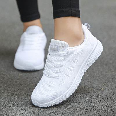 Women Casual Shoes Fashion Breathable Walking Mesh Flat Shoes Woman White Sneakers Women Tenis Feminino Female Shoes - Mubimart