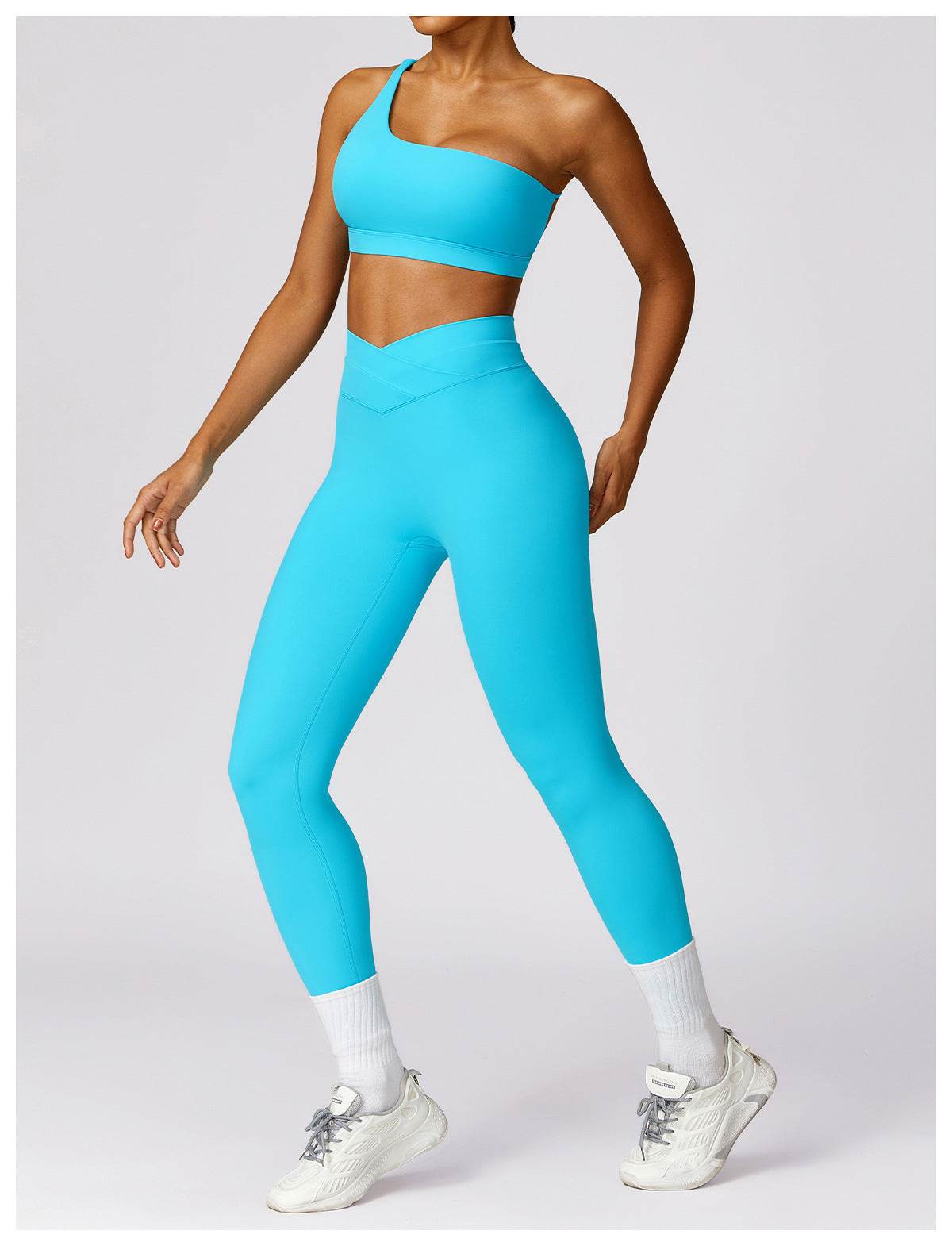 Women's One-shoulder Beauty Back Yoga Bra Quick-drying Workout Top - Mubimart