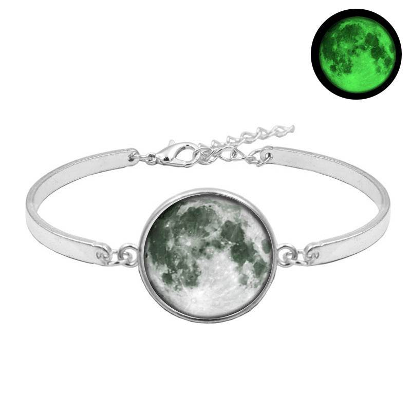 Galaxy Moon Time Gemstone Luminous Bracelet - Mubimart