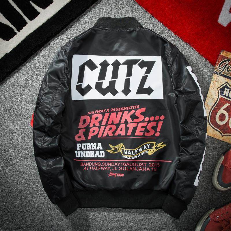 Printed jacket men's trend jacket Korean bomber jacket - Mubimart