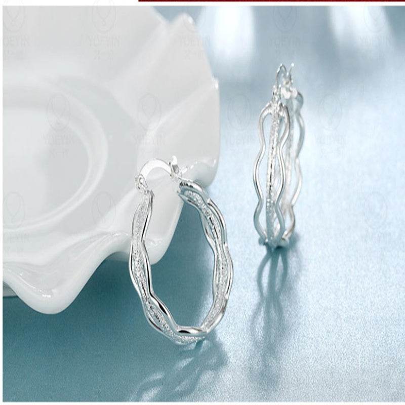 Ripple hoop earrings - Mubimart