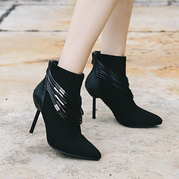 Pointed stiletto women's boots - Mubimart