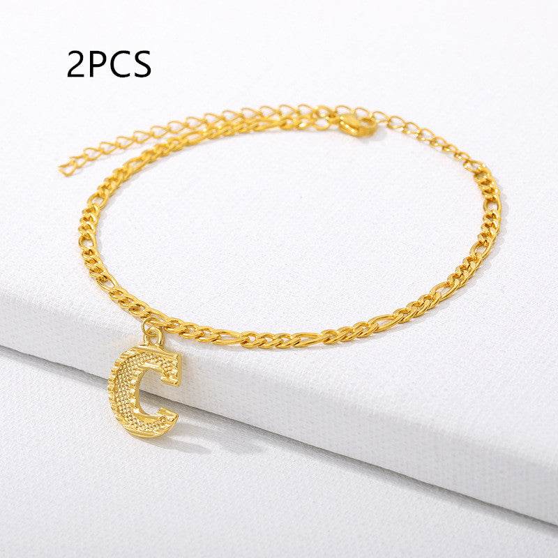 26 English alphabet anklets - Mubimart