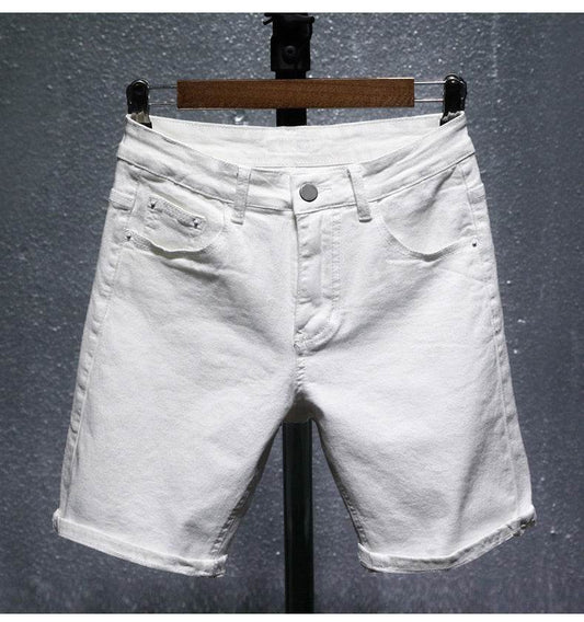 Denim cropped shorts - Mubimart