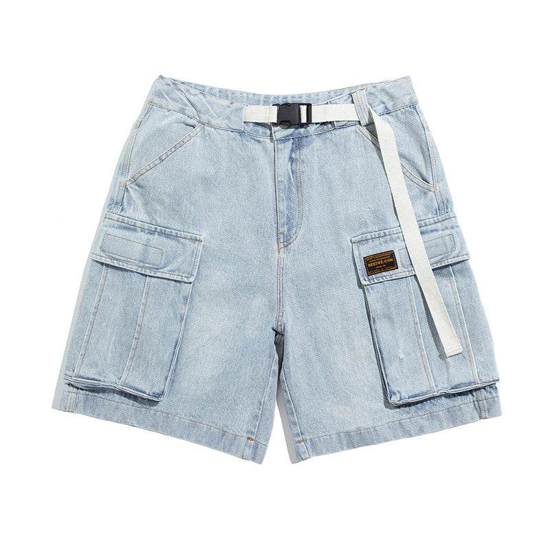 Men's loose denim shorts - Mubimart