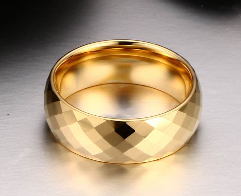 Men Ring Tungsten Jewelry Gold Color - Mubimart