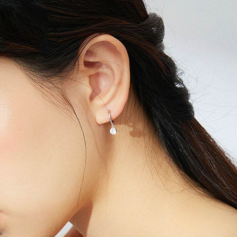 Zircon ear hoop earrings - Mubimart