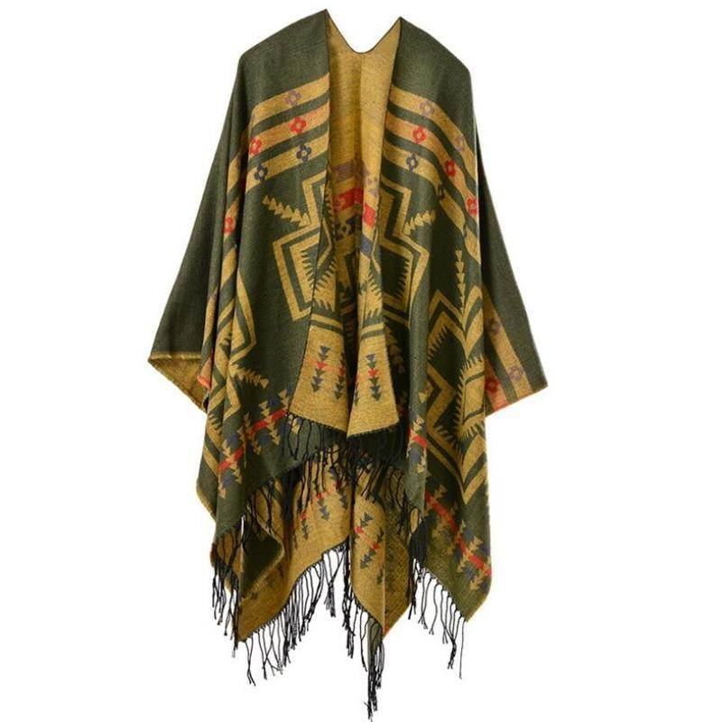 Split shawl scarf - Mubimart