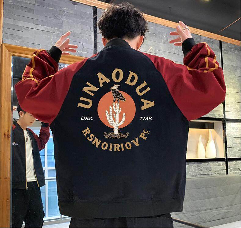 Vulture Print Bomber Jacket - Mubimart