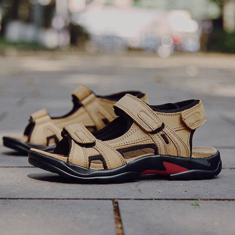 Outdoor Sandals Beach Leather Roman Sandals - Mubimart