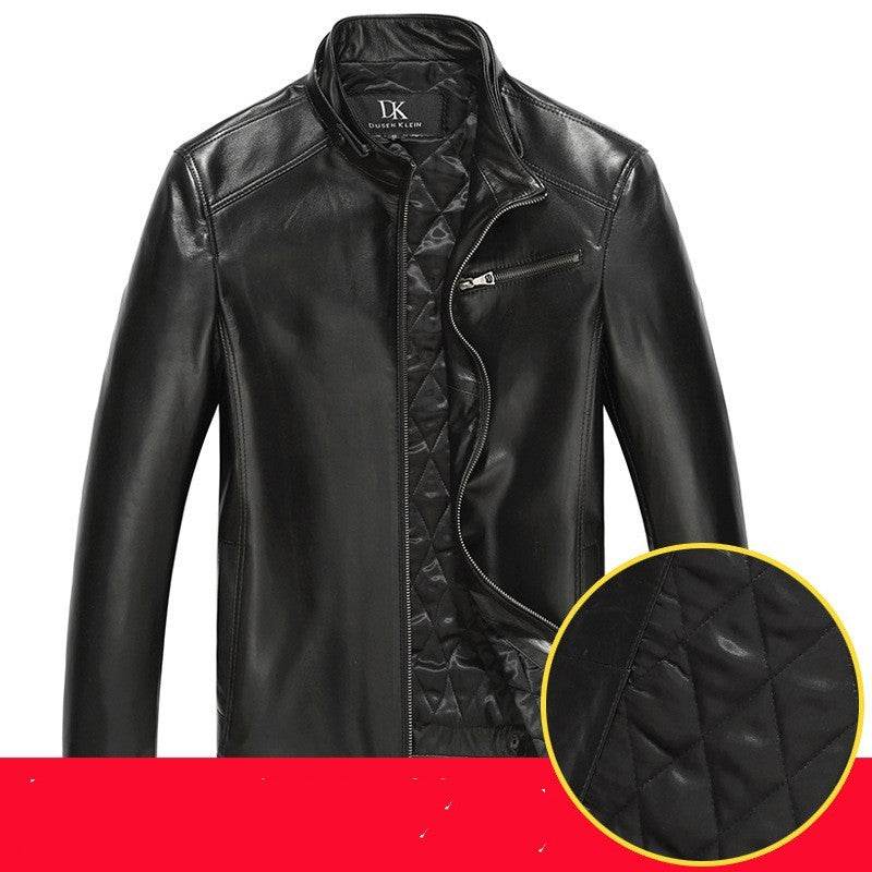 Men's leather leather jacket - Mubimart