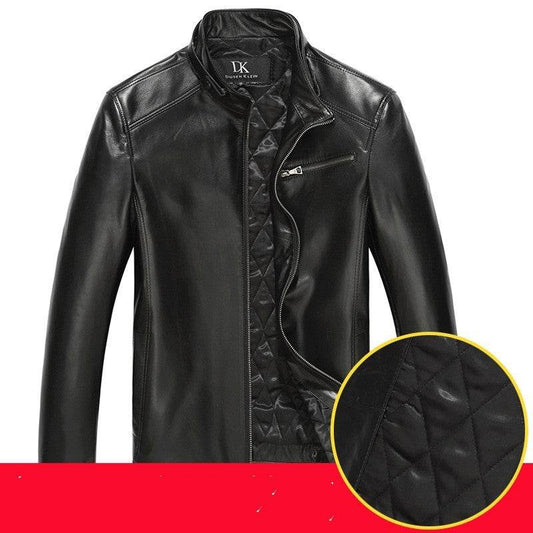 Men's leather leather jacket - Mubimart