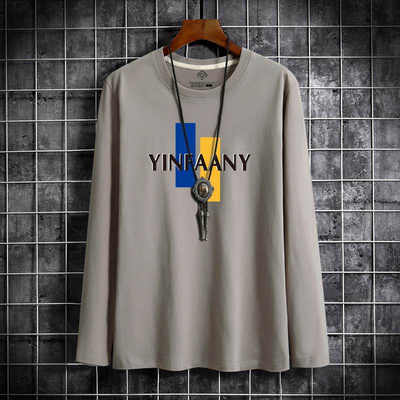 Loose round neck young men's top and bottoming shirt - Mubimart