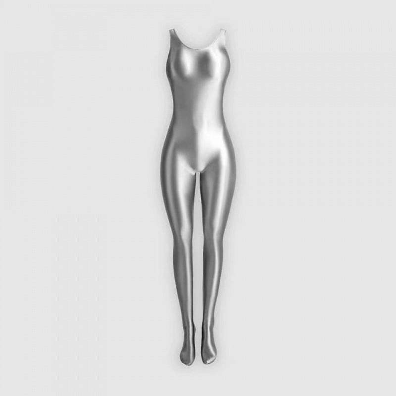 Stretch Gloss Bodysuit Shapewear Vest Leggings Ladies - Mubimart