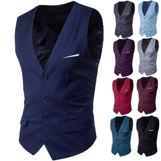 Men's Slim Suit Vest Large Size Sleeveless Vest - Mubimart
