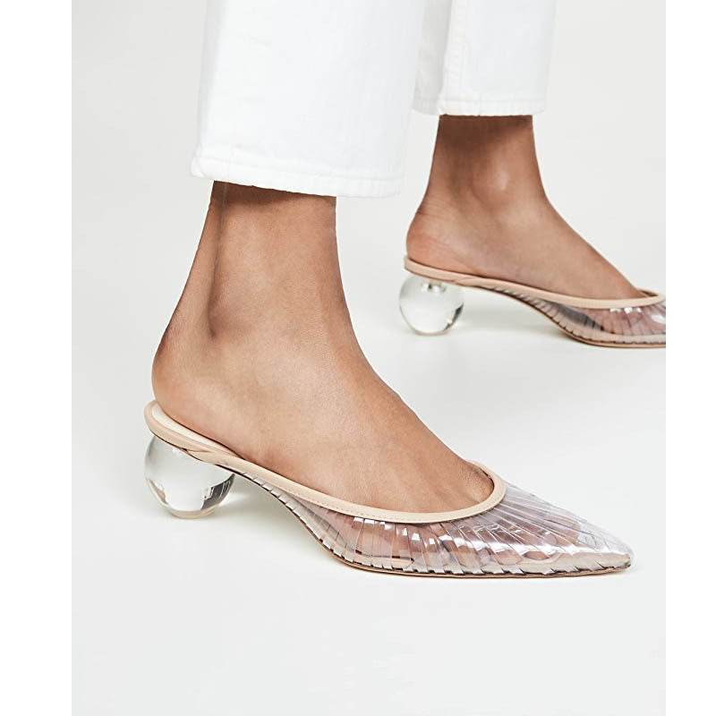 Sandals Summer Pointed High Heels Thick Heels - Mubimart