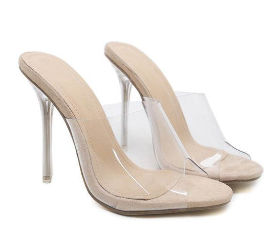 Sexy Crystal Heel Mules - Mubimart
