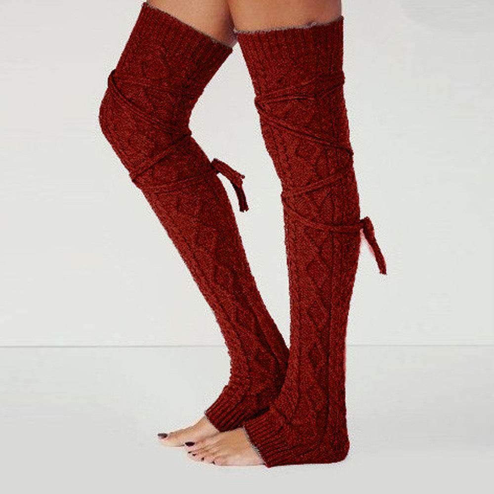 Solid color knee socks - Mubimart