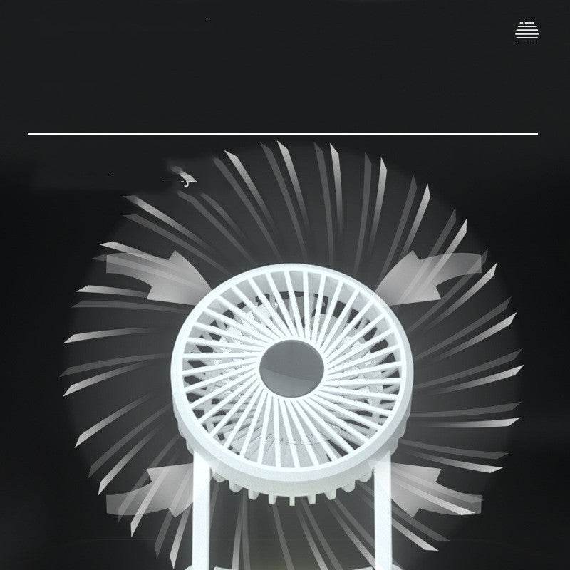 23 Hours Mini Silent Handheld Fan LED Night Light Fan Desktop Folding Small Electric Fan Portable Fan - Mubimart