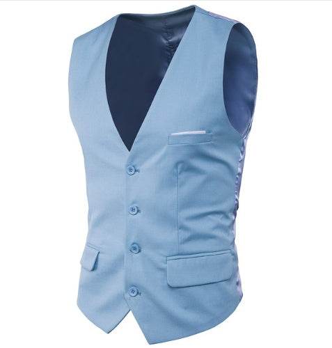 Men's Slim Suit Vest Large Size Sleeveless Vest - Mubimart