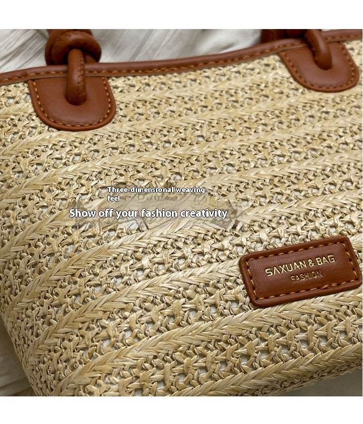 Casual Women Beach Vacation Style Woven Bag - Mubimart