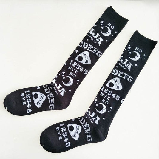 Knee letter moon star sports socks - Mubimart
