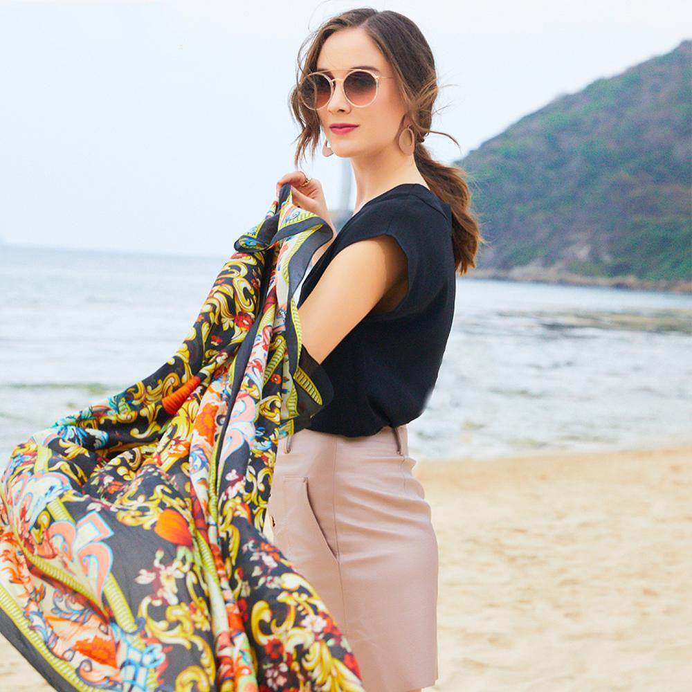 Sunscreen Shawl Ethnic Travel Oversized Shawl - Mubimart