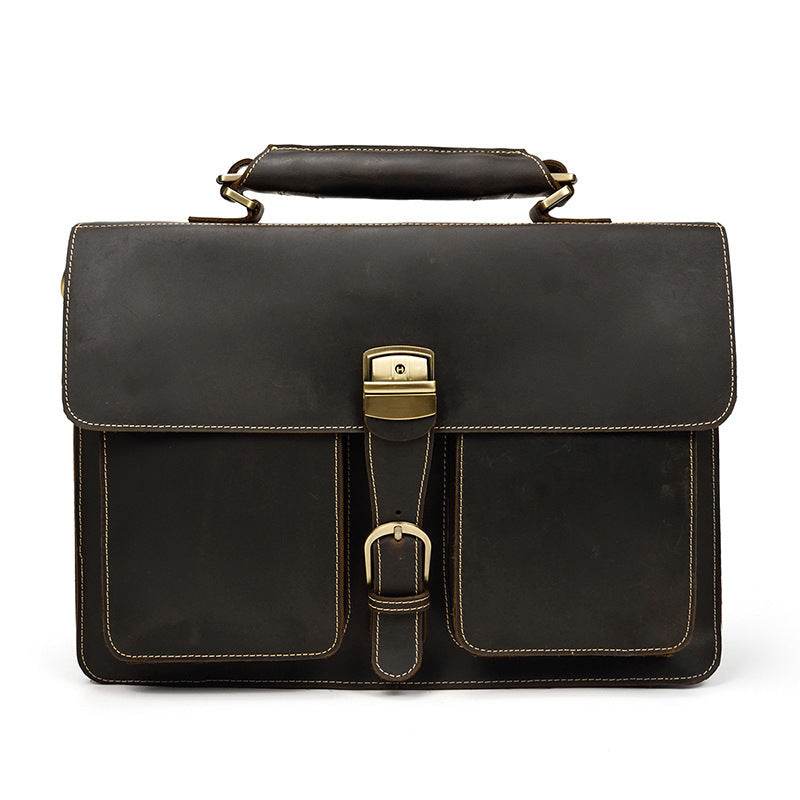 Men's leather briefcase - Mubimart