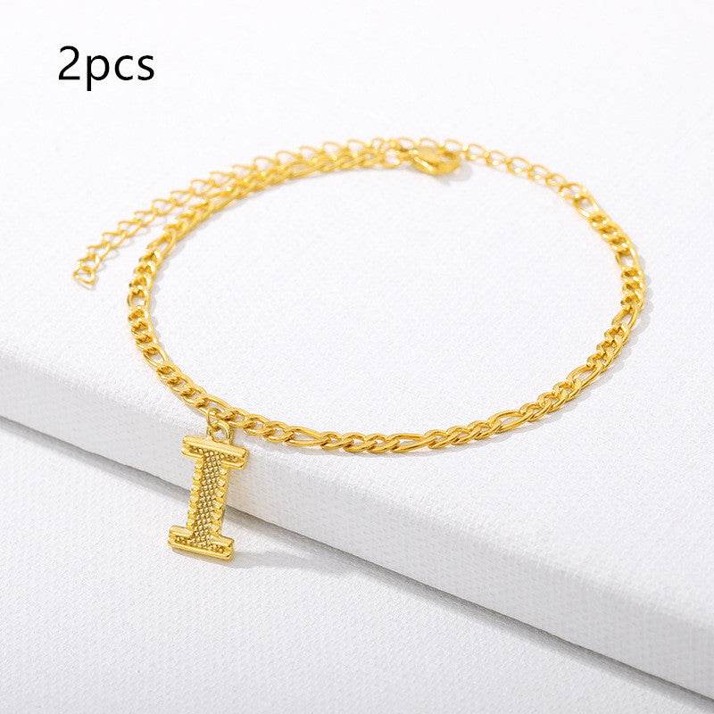 26 English alphabet anklets - Mubimart