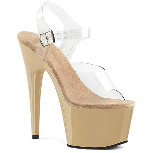 17cm Stiletto Heel Pole Dance Shoes Buckle Peep Toe Sandals Waterproof Platform Night Show Catwalk Show High Heels - Mubimart