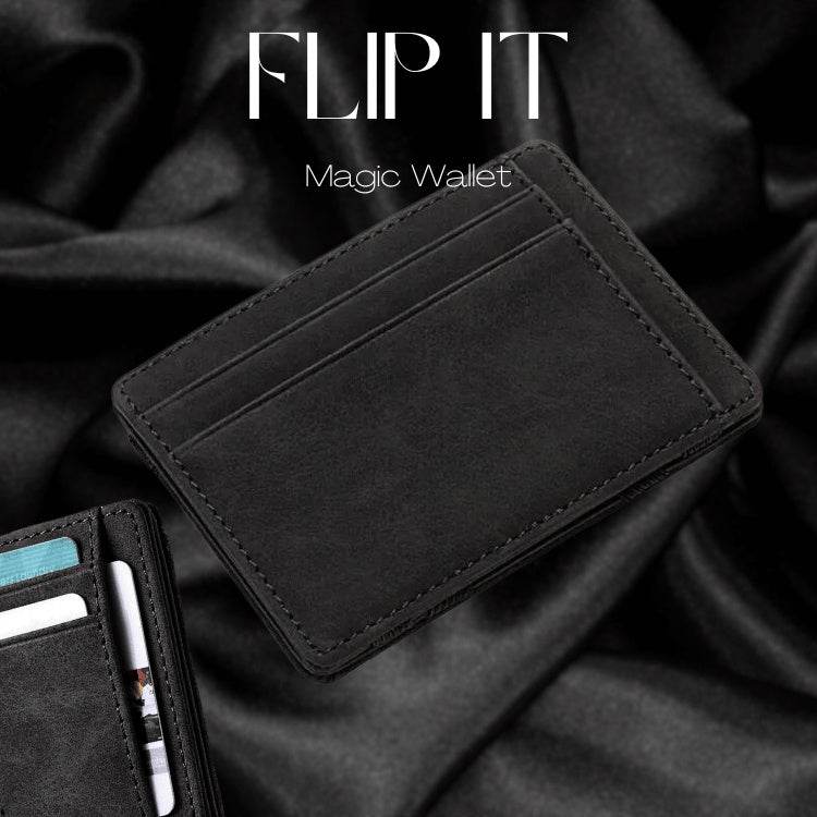 PU Creative Magic Wallet Flip Card Holder Men's Lady's Wallet Zipper Coin Purse Short - Mubimart