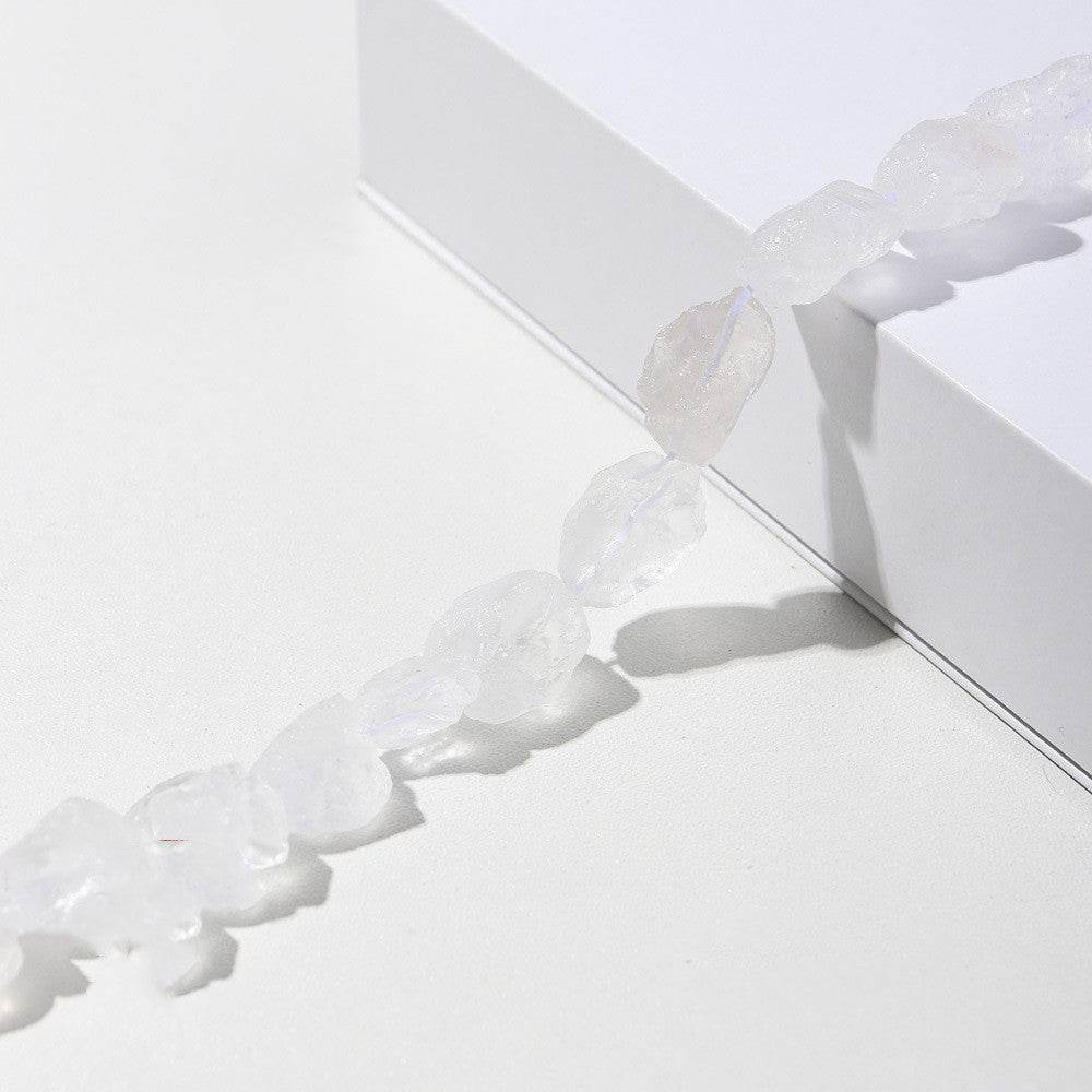 Natural Crystal Raw Unpolished Gemstone Ornaments Bracelet Loose Beads - Mubimart