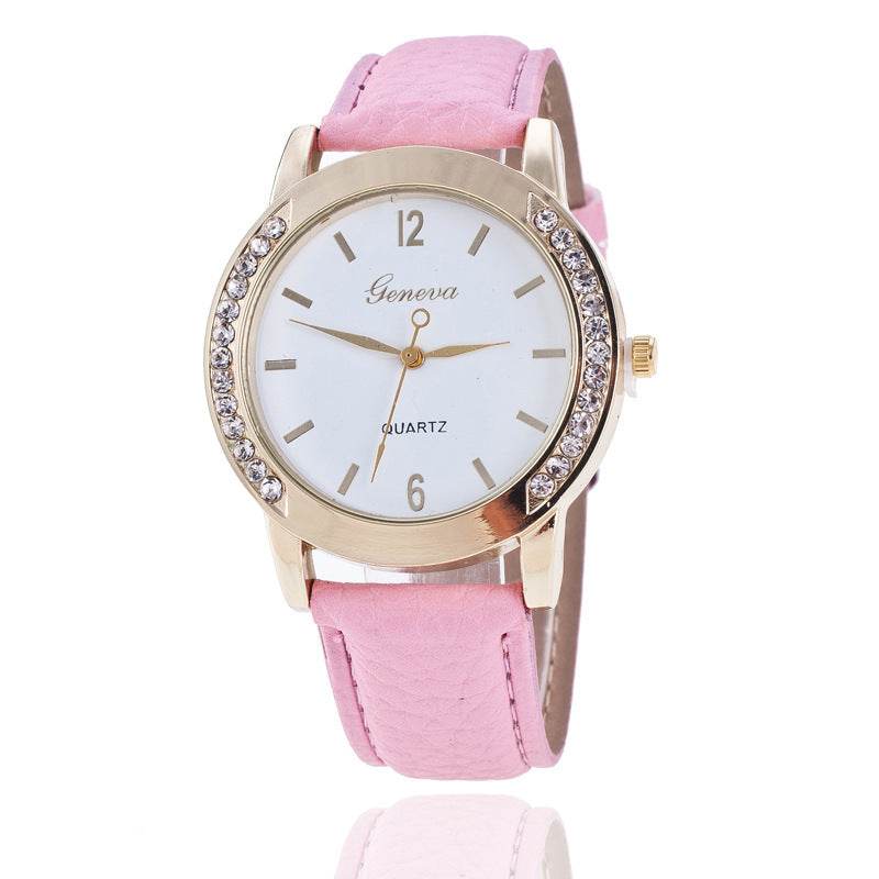Geneva Diamond Quartz Watch Women - Mubimart