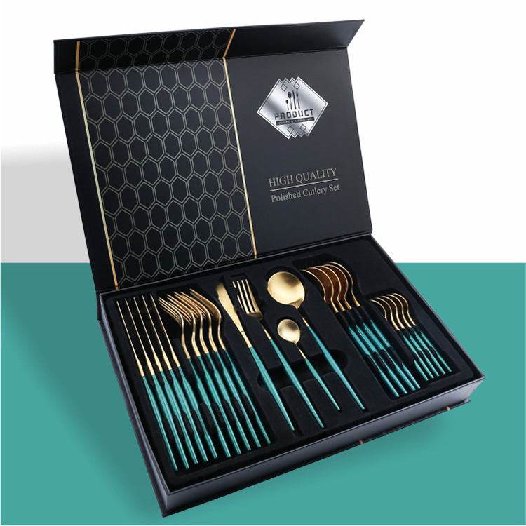 24 Piece Set Of 304 Stainless Steel Knife Gift Box - Mubimart